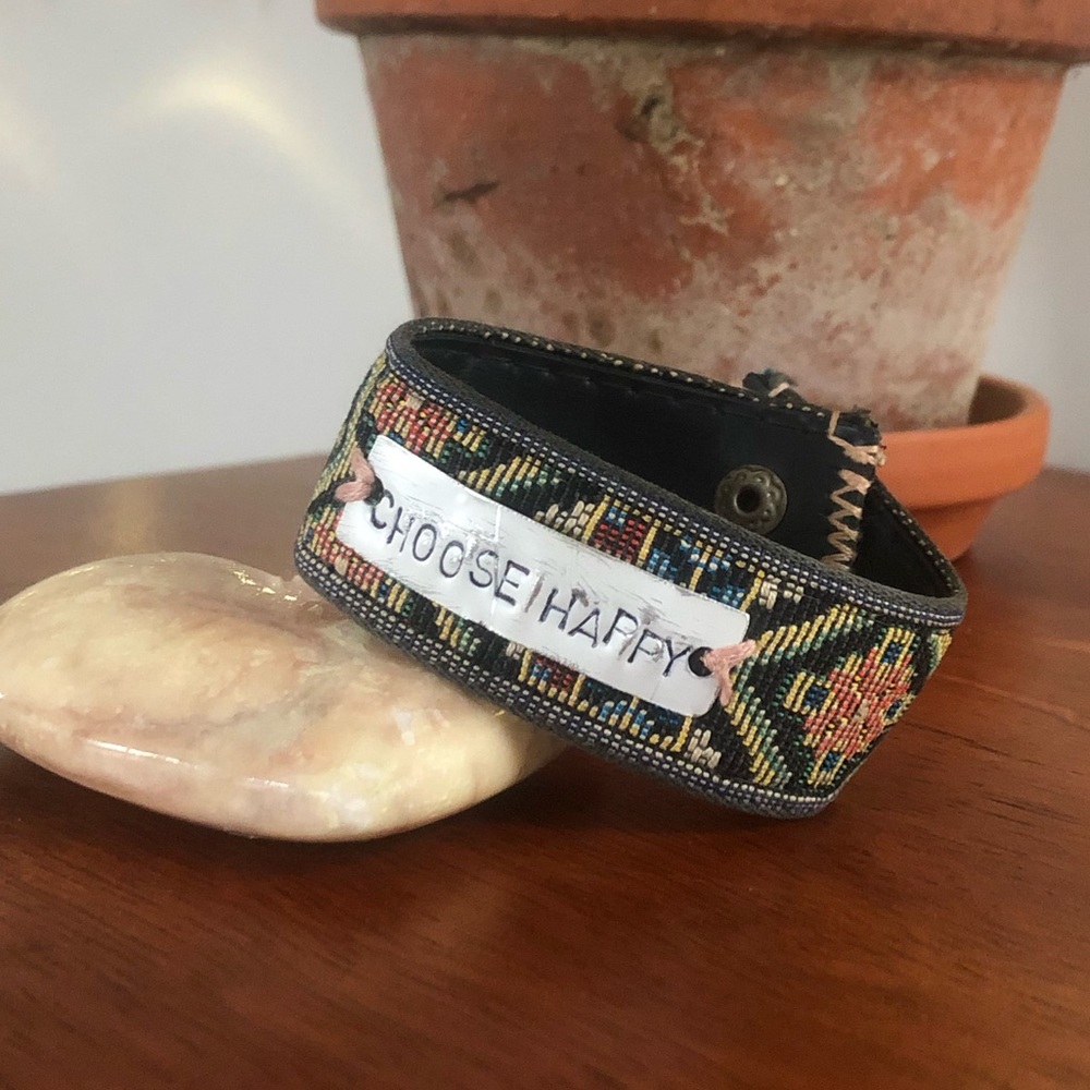 👋🏼 Handmade Recycled Belt Cuff Bracelet